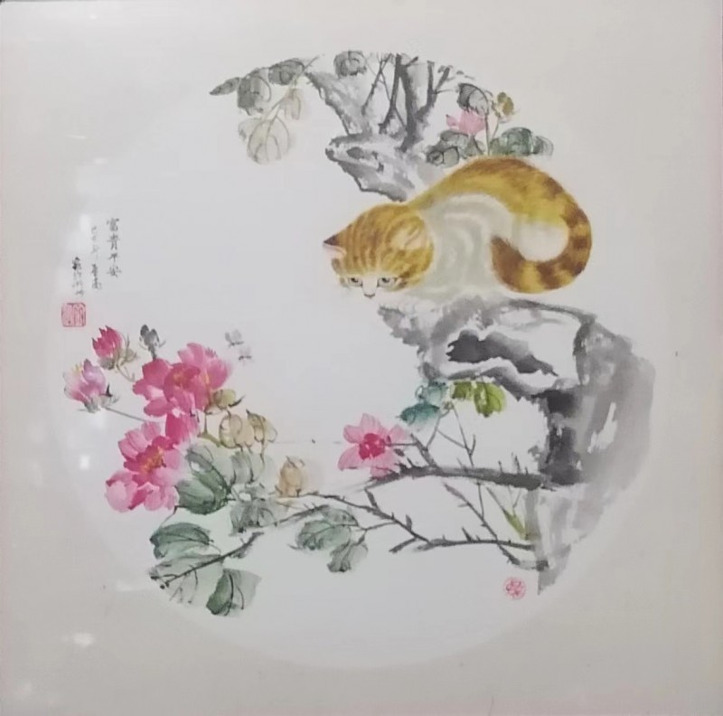 花鸟《富贵平安》50cmx50cm作者：贾金亮，报价：200元，收价：150元