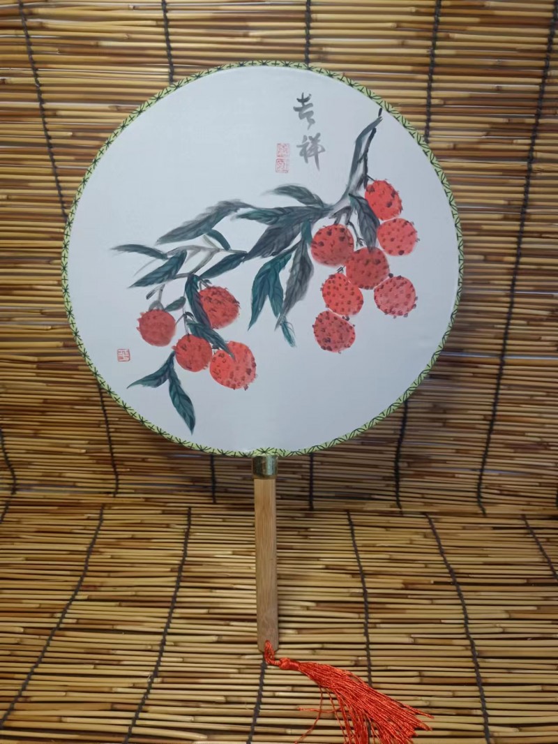 手工绘画团扇