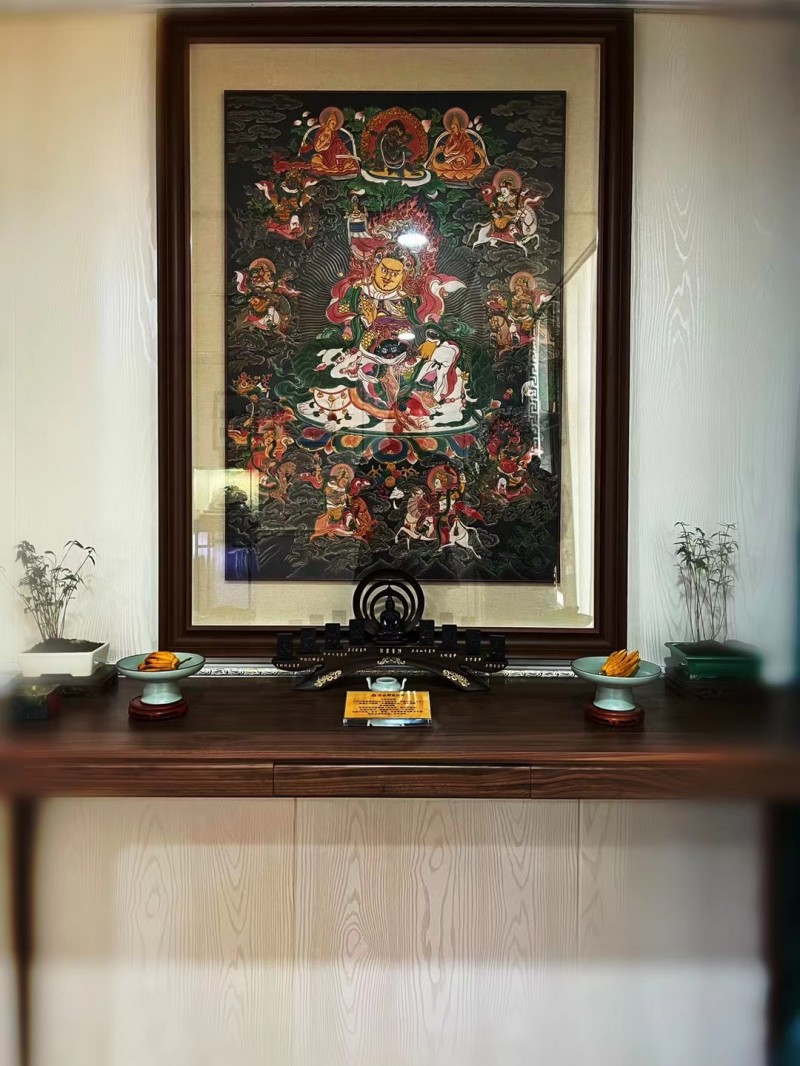 皮雕 八马财神1